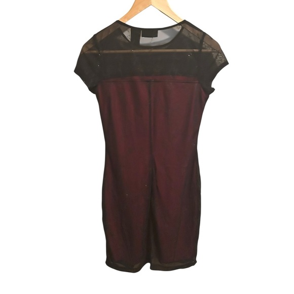 No Boundaries Floral Sheer Black Mini Dress Hot Pink Underlay Sz 8 Y2K Party - Picture 1 of 7